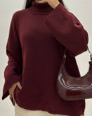 بافت چری زرشکی یقه اسکی لش