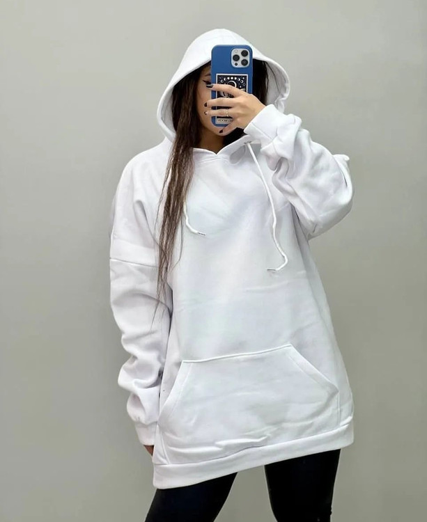 هودی ساده اسپرت سفید