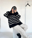 بافت راه راه لش ترند پینترستی مشکی