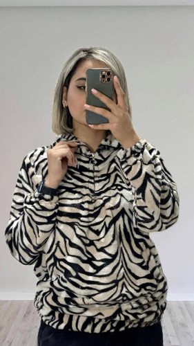 نیم زیپ تدی زبرا گورخری