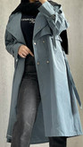 بارانی زنانه بلند طوسی خاکستری