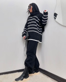 بافت و شلوار راه راه ست خفن لش زنانه