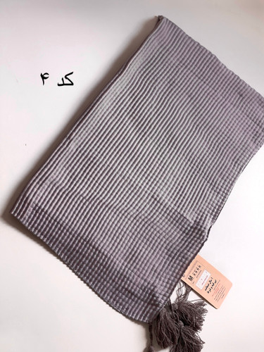 شال پلیسه مربعی طوسی بنفش بهاره