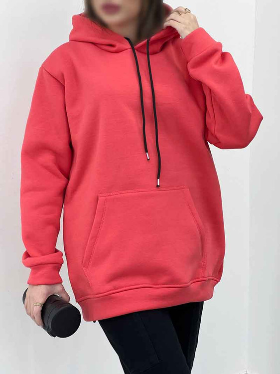 هودی ساده اسپرت صورتی نارنجی گلبهی مرجانی