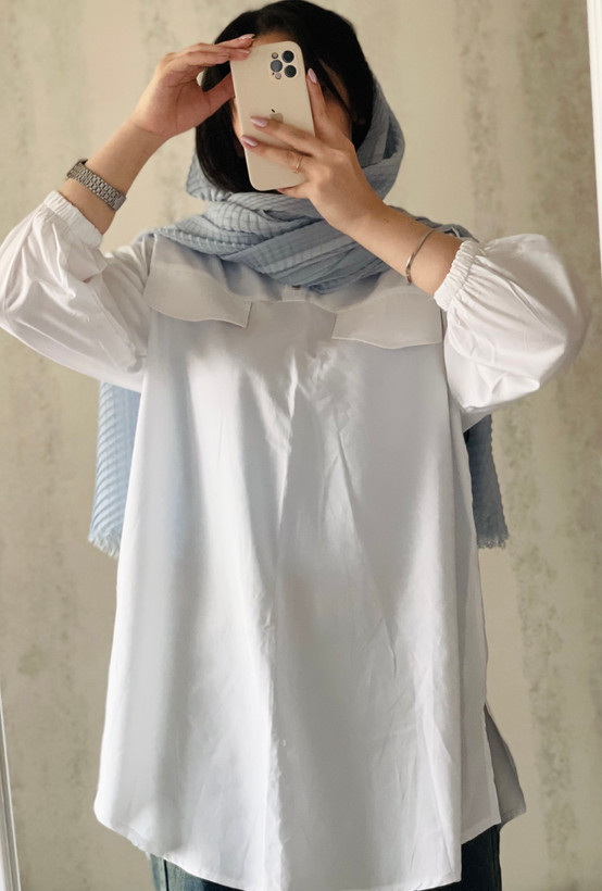 شومیز سفید جلوبسته زنانه