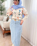 دامن جین زنانه آبی