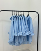 شومیز ساده زارا تک جیب آبی آسمونی