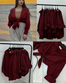 شومیز تک جیب آلبالویی