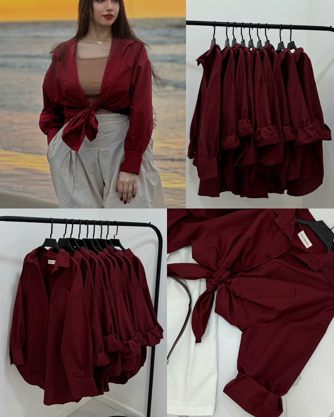 شومیز تک جیب آلبالویی