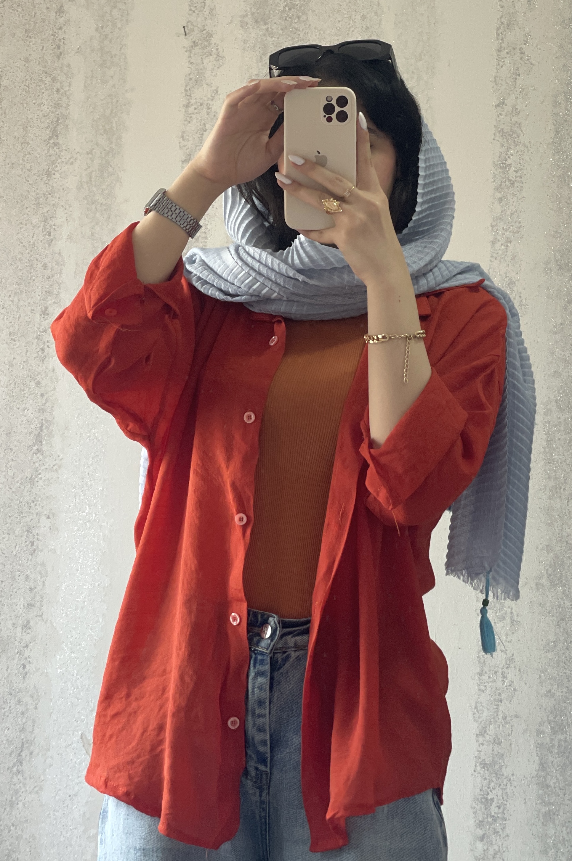 شومیز نخ پری ساده زنانه نارنجی