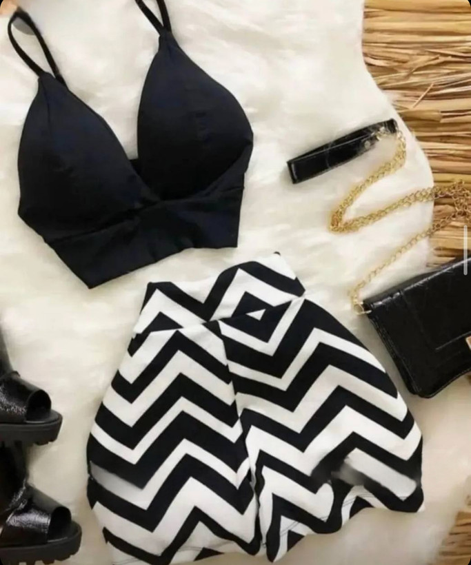 ست کراپ دامن کوتاه wave زنانه کد ۲۸۷