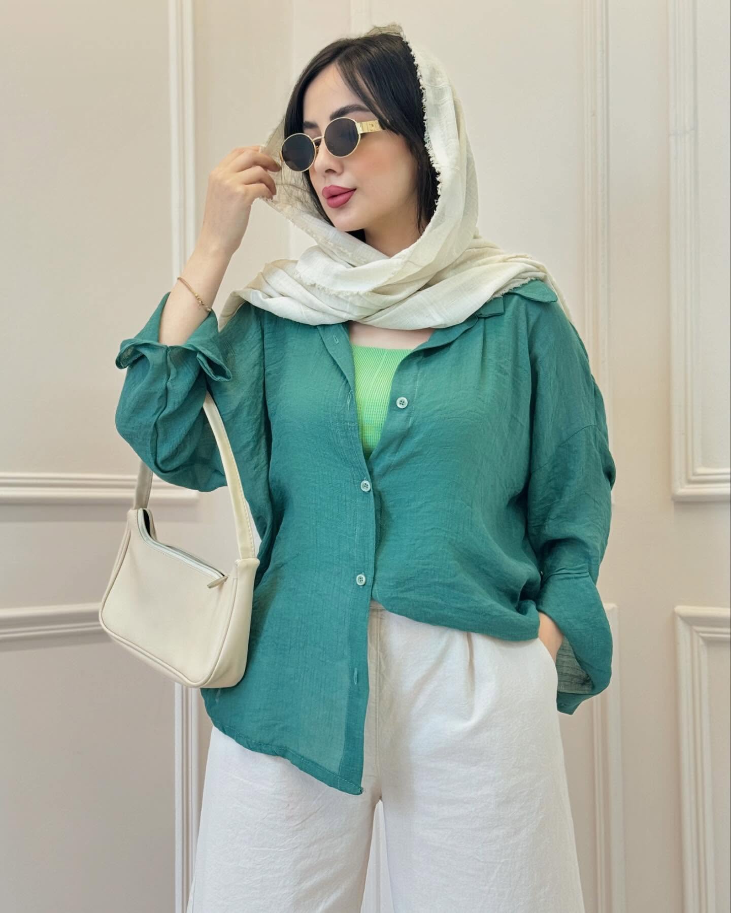 شومیز نخ پری ساده زنانه عسل استایل