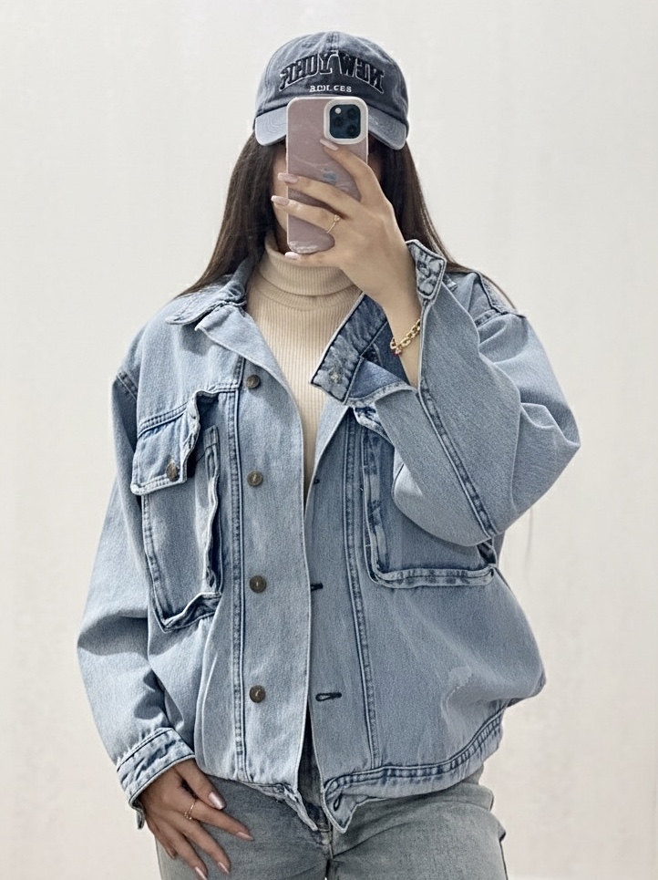 کت جین لش اسپرت عسل استایل