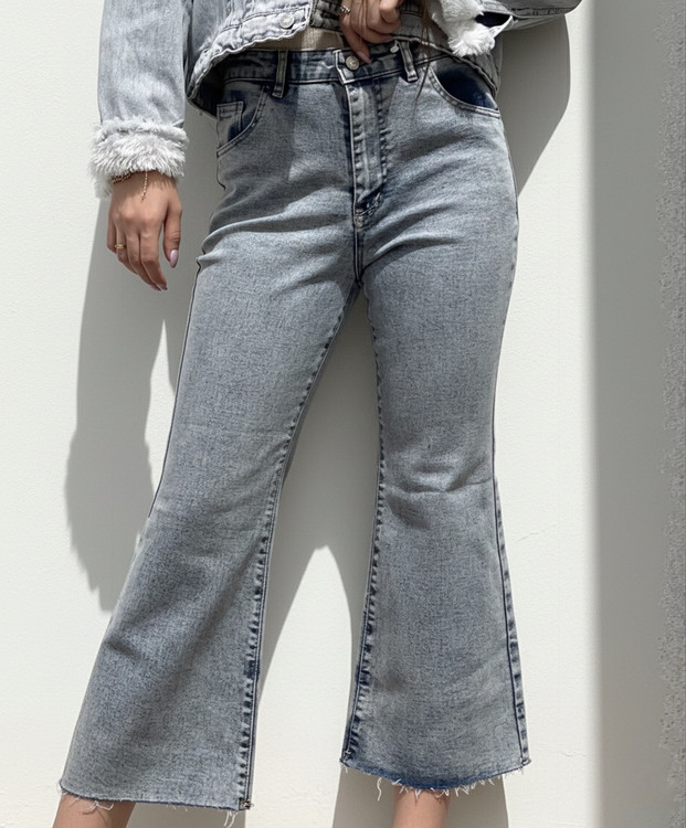 شلوار جین فلر زنانه بوت کات دمپا عسل استایل