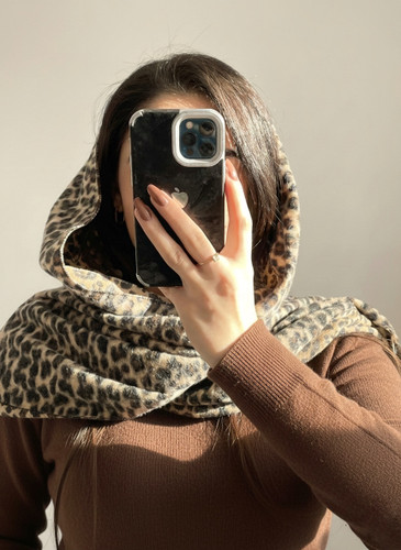 شال موهر پلنگی زنانه - بیگ اسکارف پاییزه - عسل استایل