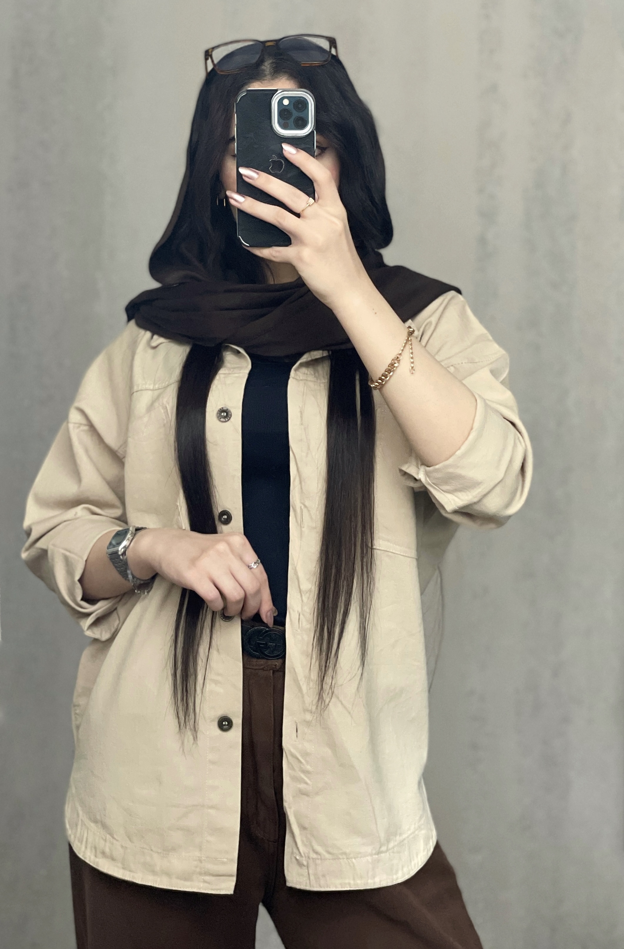 شومیز مانتویی کتان کرم زنانه کد ۹۰۴