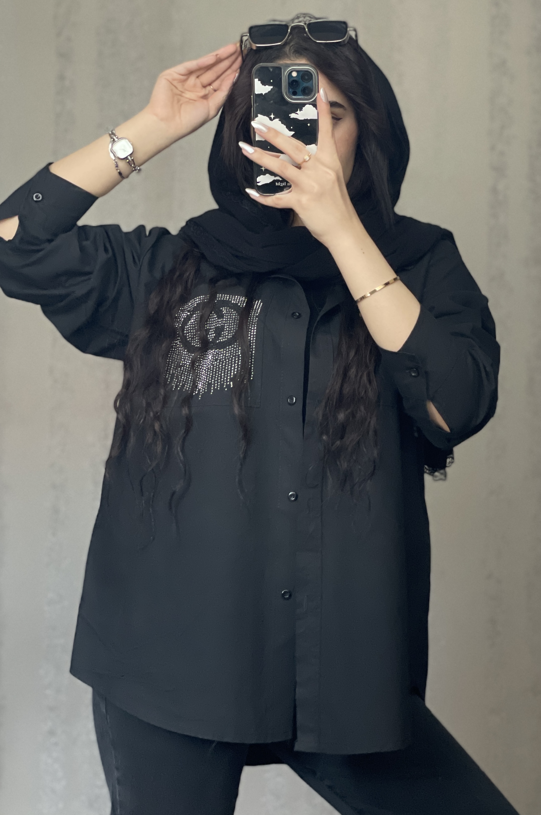 شومیز مانتویی نگینی زنانه کد ۹۴۲