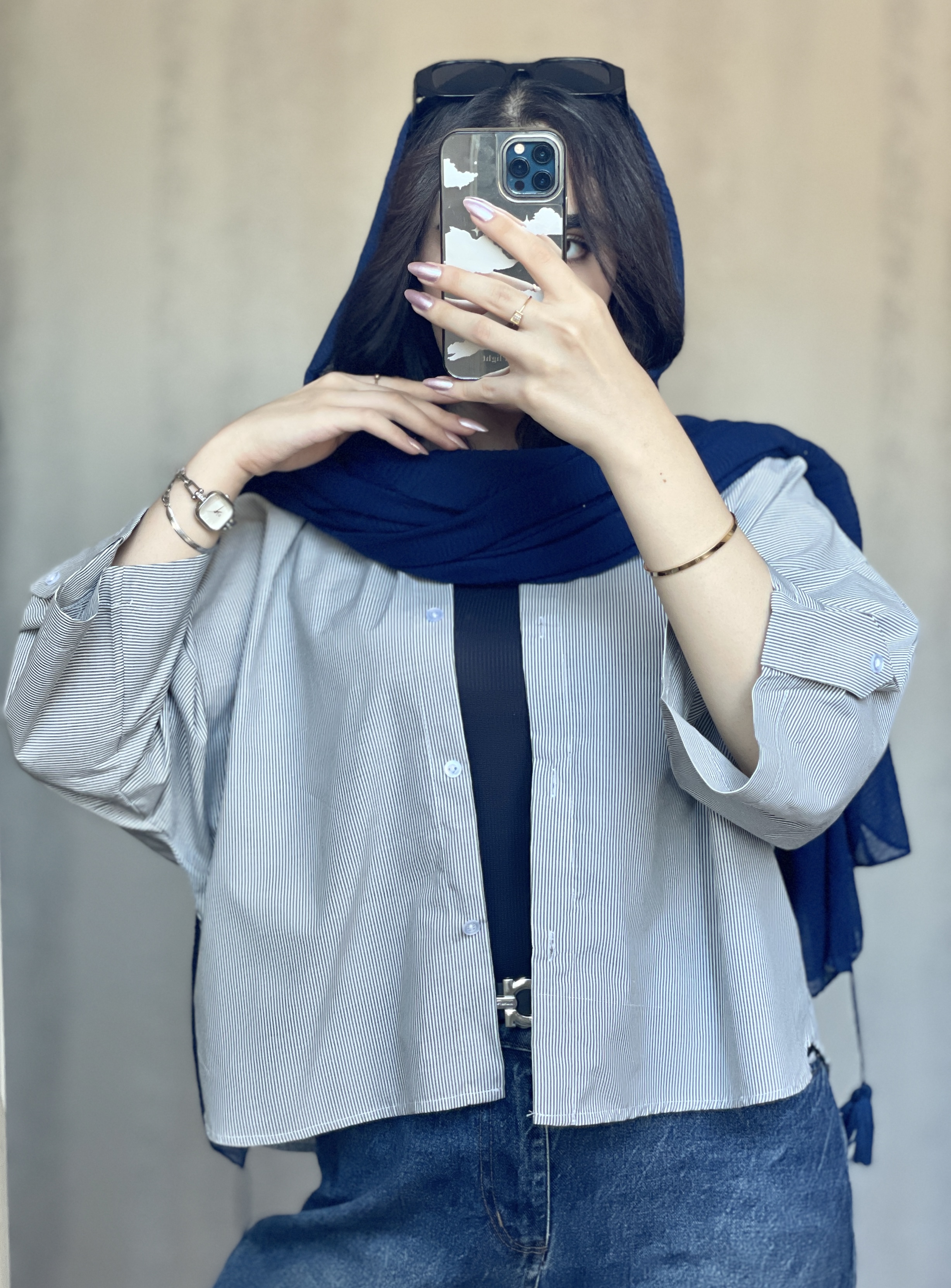 شومیز راه راه باکسی زنانه کد ۹۷۶
