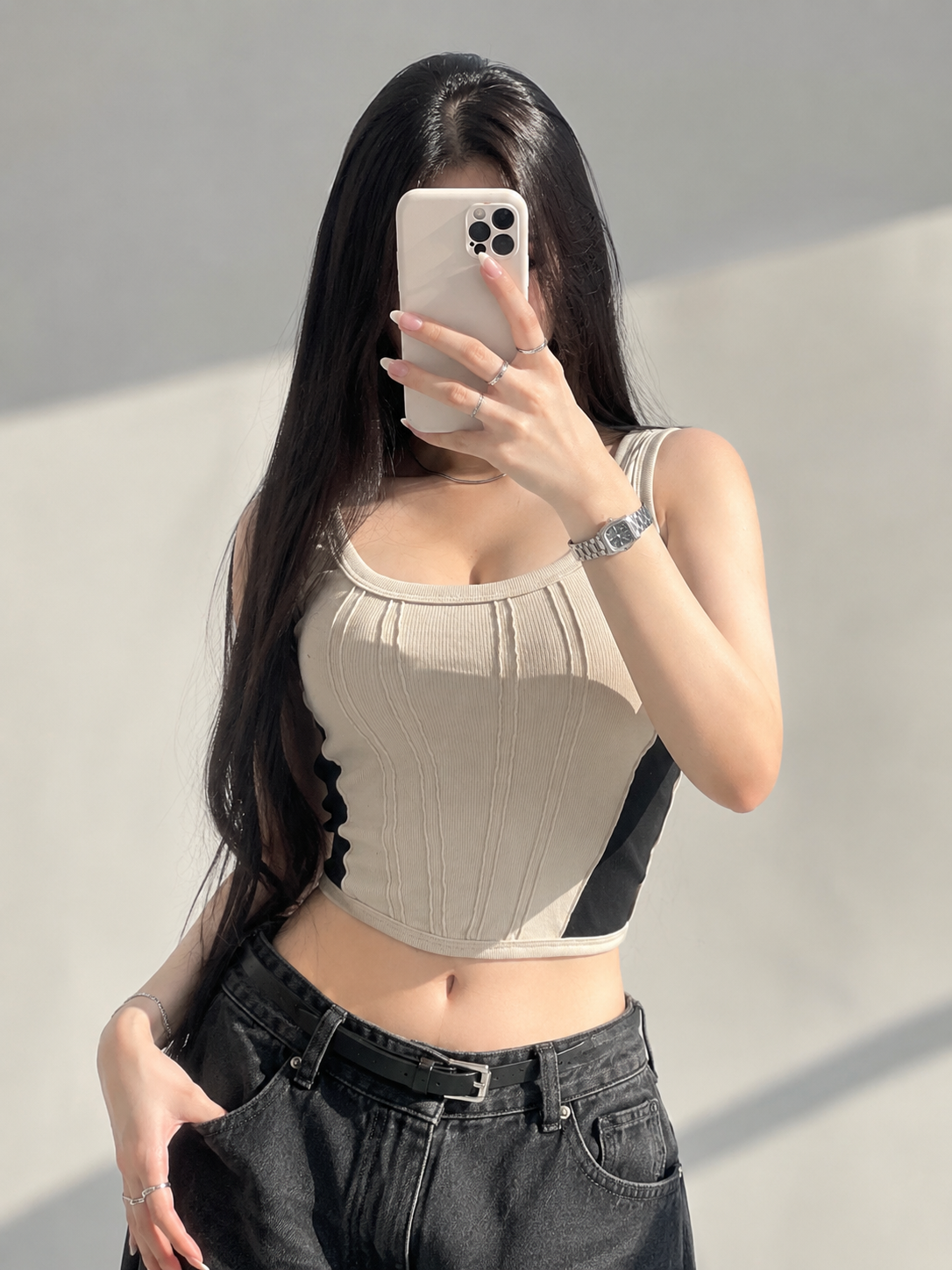 کراپ تاپ ترکیبی زنانه کد ۱۰۳۲