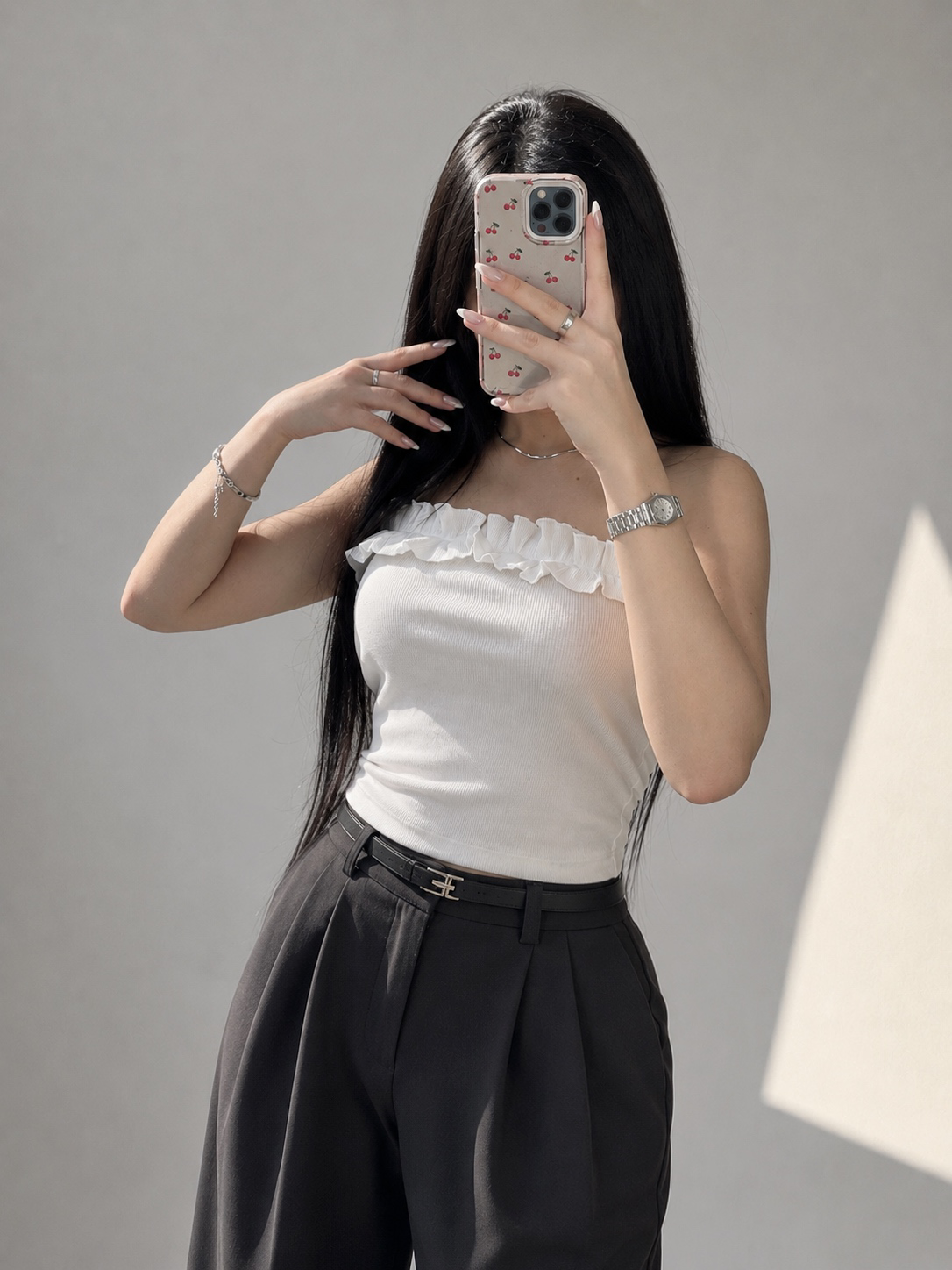 کراپ تاپ بند ماکارون سینه چین کد ۱۰۳۹