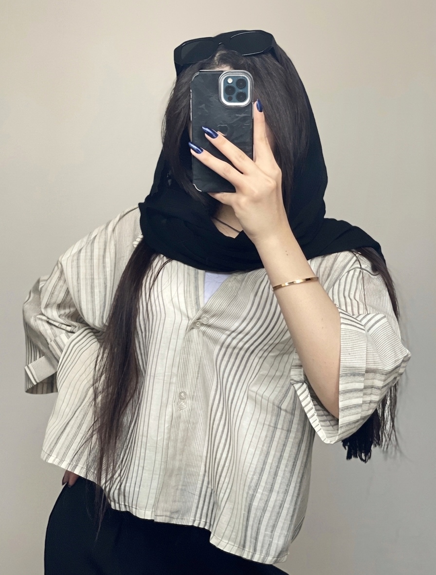 شومیز باکسی راه راه ایتالیایی کد ۱۰۷۲