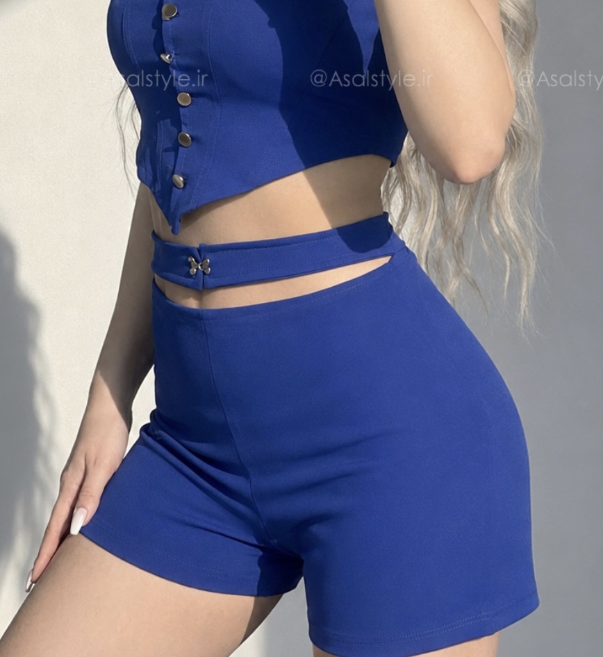 شورتک کرپ قزن دار زنانه کد ۱۱۲۱