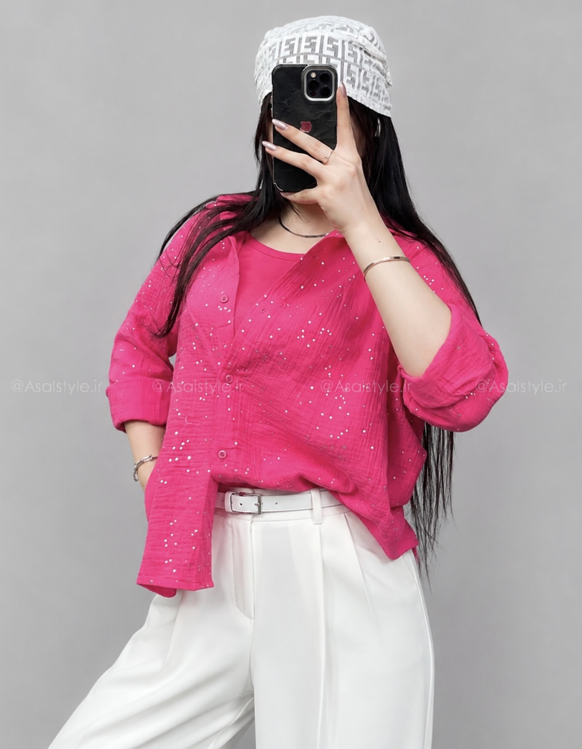 شومیز خال خالی زنانه کد ۱۰۵۴