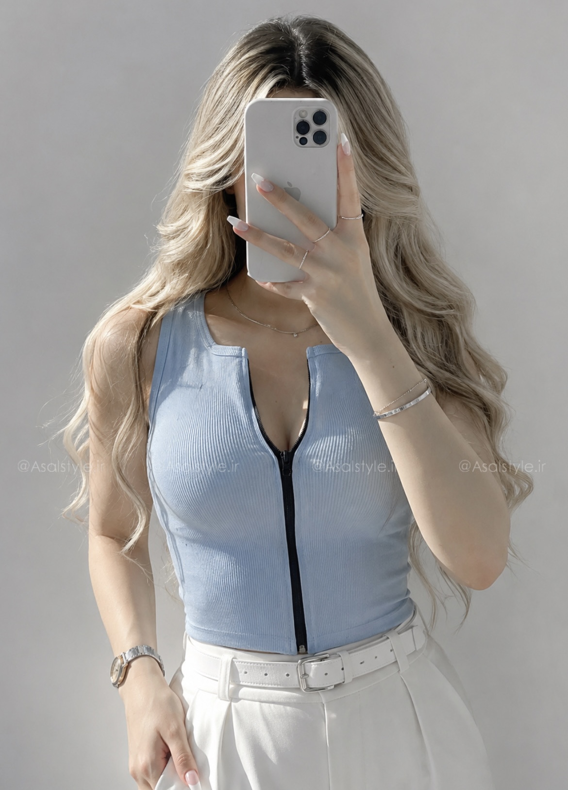 کراپ تاپ زیپی زنانه کد ۱۱۶۴