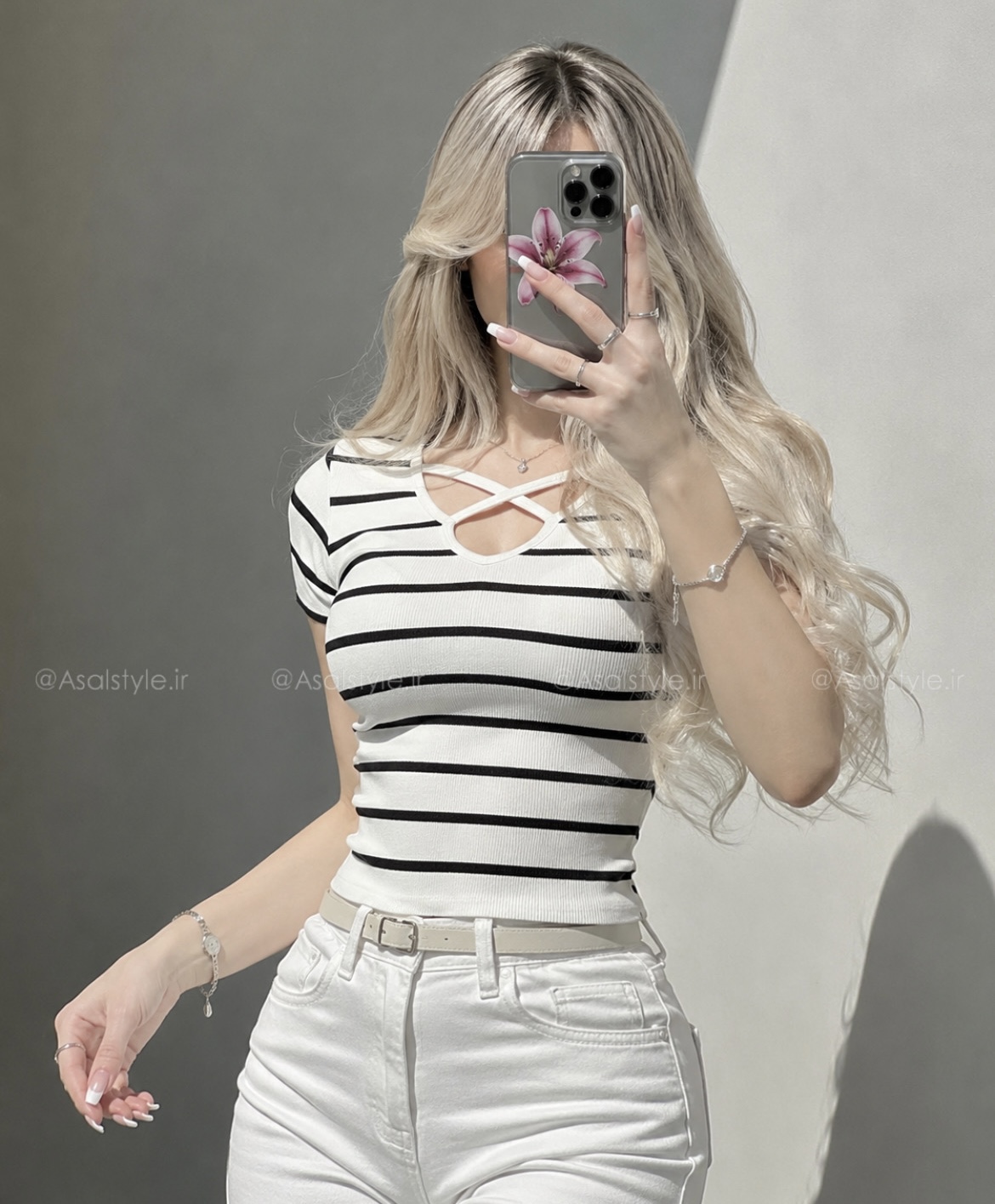 کراپ راه راه یقه ضربدری کد ۱۱۷۸