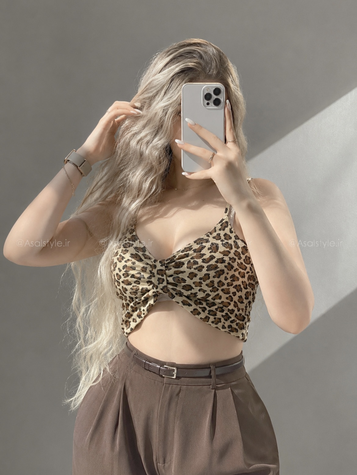 کراپ پاپیونی پلنگی زنانه کد ۱۱۸۴