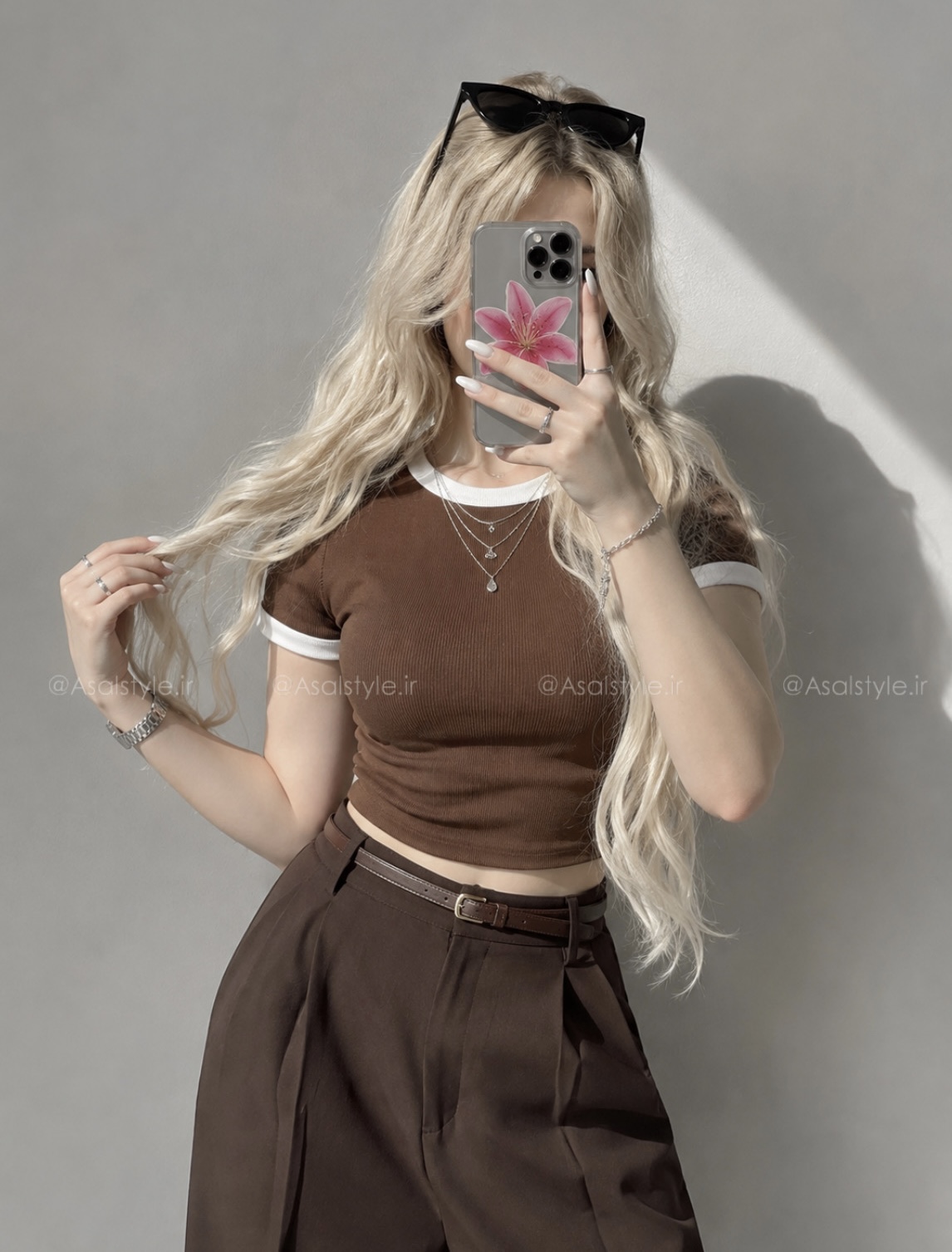 کراپ تیشرت نواری کد ۱۲۰۵