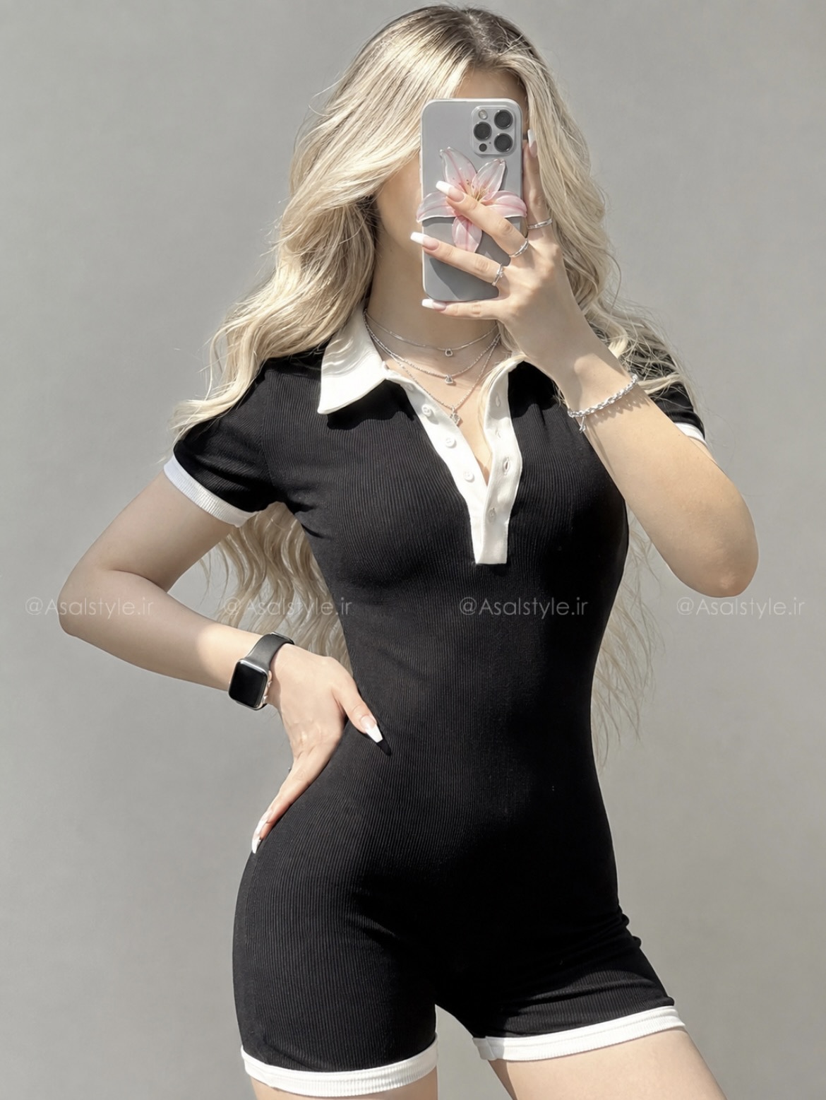 اوورال شلوارکی پلوشرتی زنانه کد ۱۲۱۸