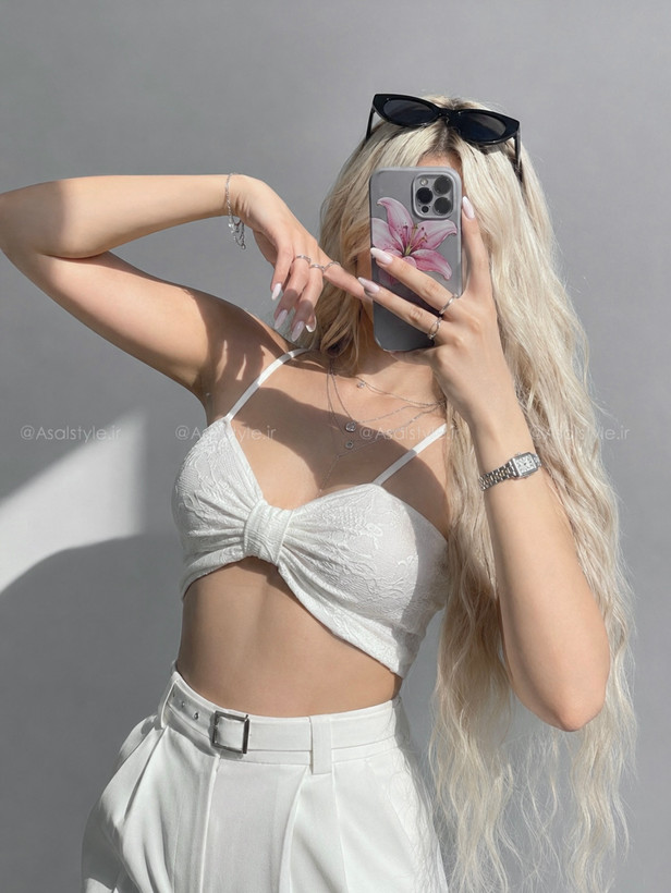 کراپ پاپیونی دانتل زنانه کد ۱۲۲۰