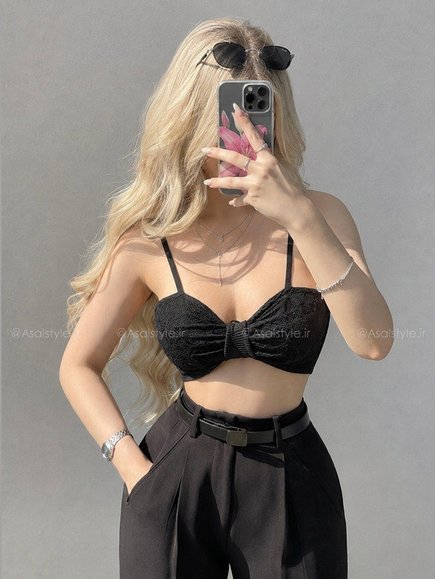 کراپ پاپیونی دانتل زنانه کد ۱۲۲۰
