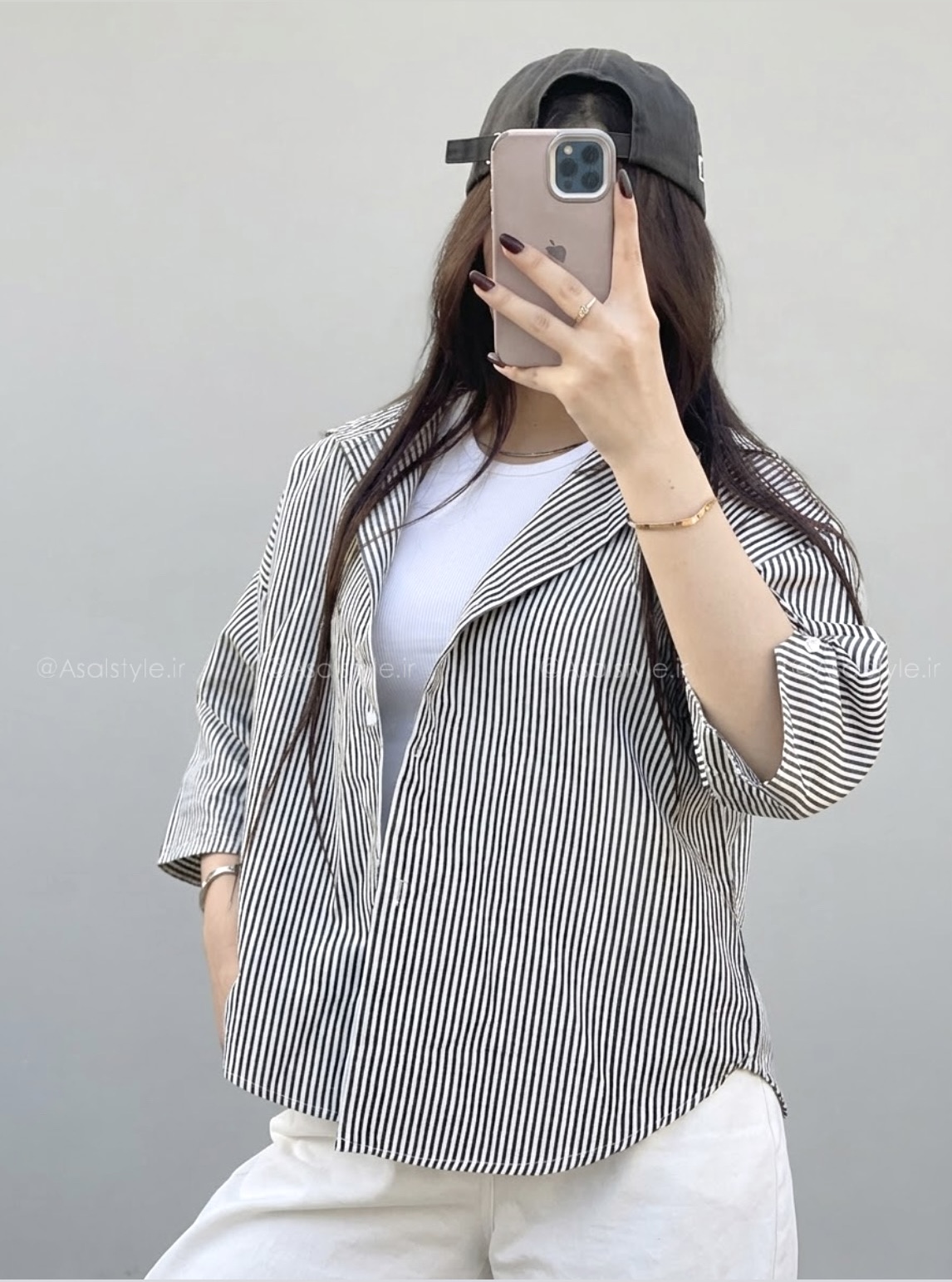 شومیز راه راه زنانه کد ۱۲۳۸