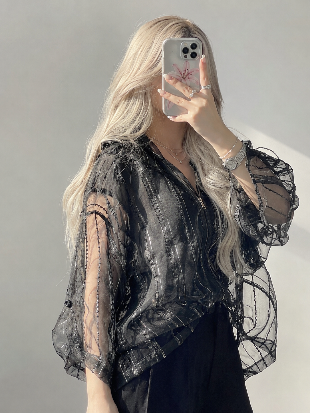 شومیز شیشه ای دو حالته زنانه کد ۱۲۵۱