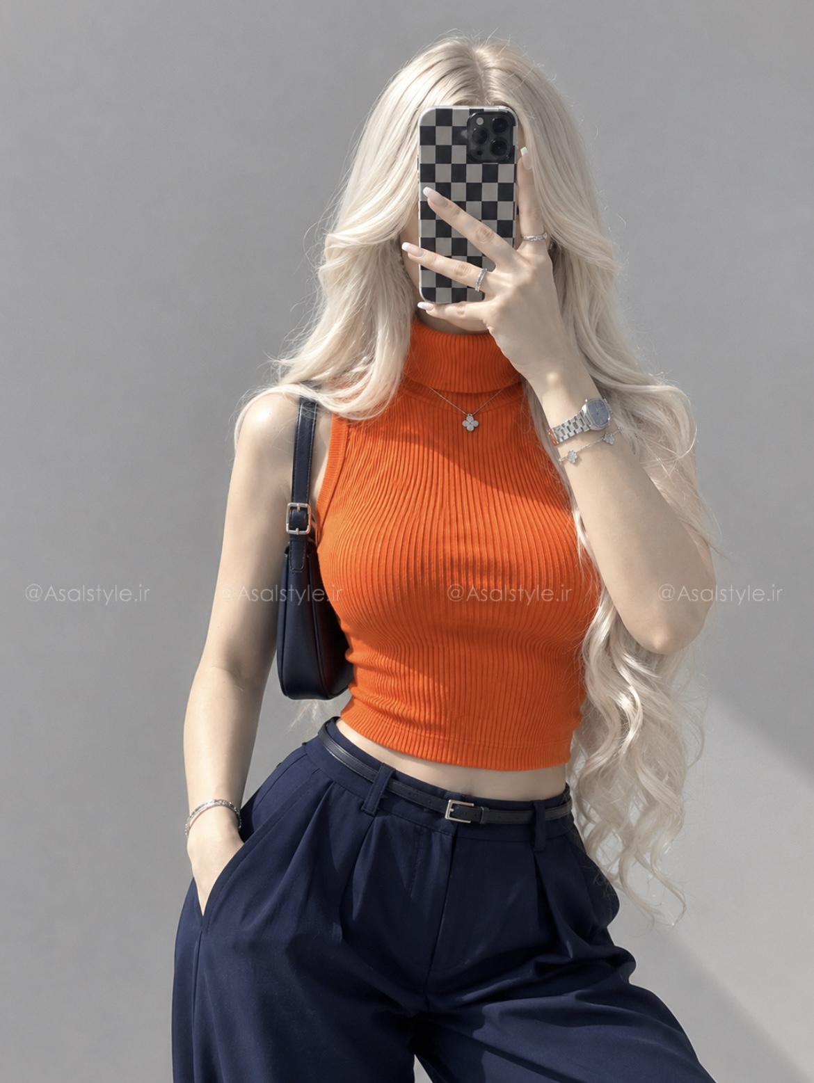 کراپ تاپ یقه اسکی زنانه کد ۱۲۷۸