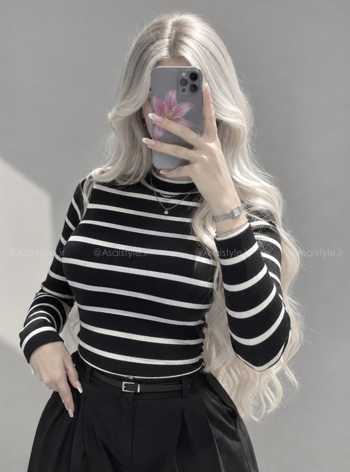 بلوز فیت راه راه کد ۱۳۳۸