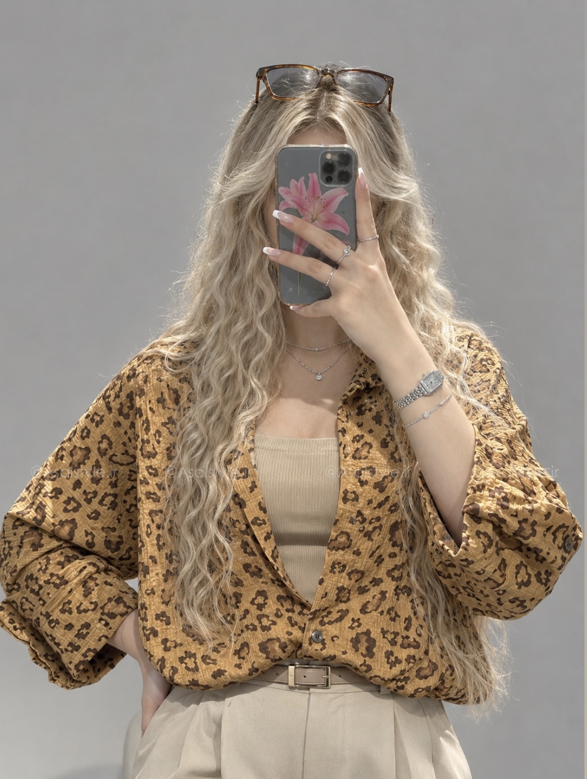شومیز پلنگی زنانه کد ۱۳۵۴
