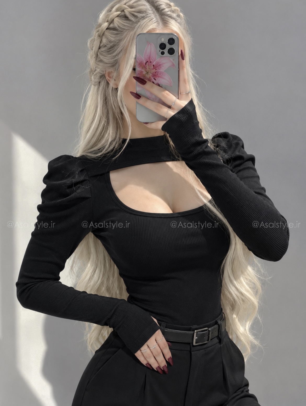 بادی فینگری آستین پفی زنانه کد ۱۳۶۰