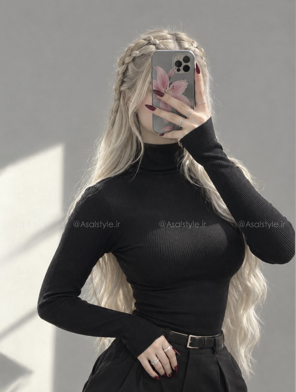 بلوز یقه اسکی فینگری زنانه کد ۱۳۶۱