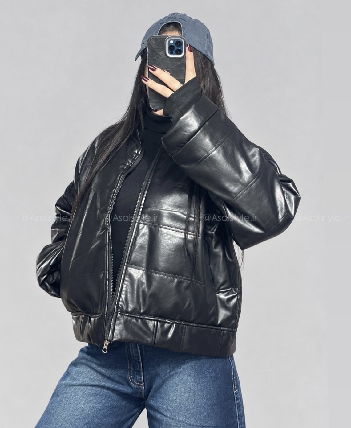 کاپشن چرم زنانه کد ۱۳۷۶
